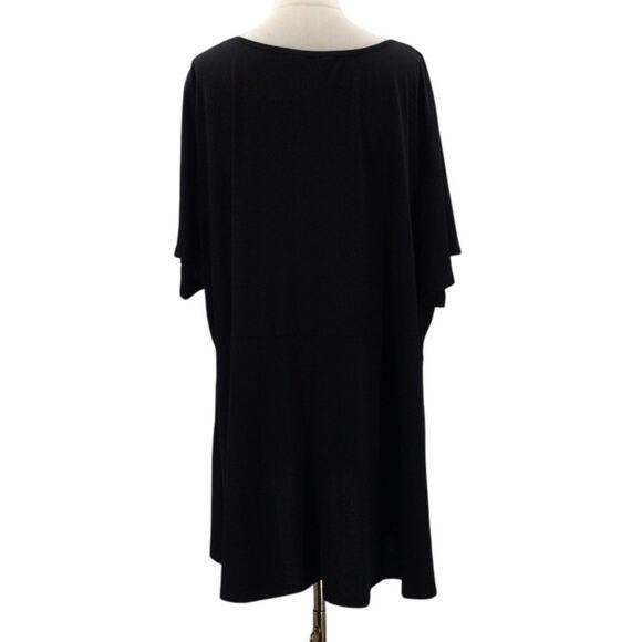 BLOOMCHIC SZ 18 5X black round neck flutter sleeve shirt blouse NWT B48 - Picture 2 of 7